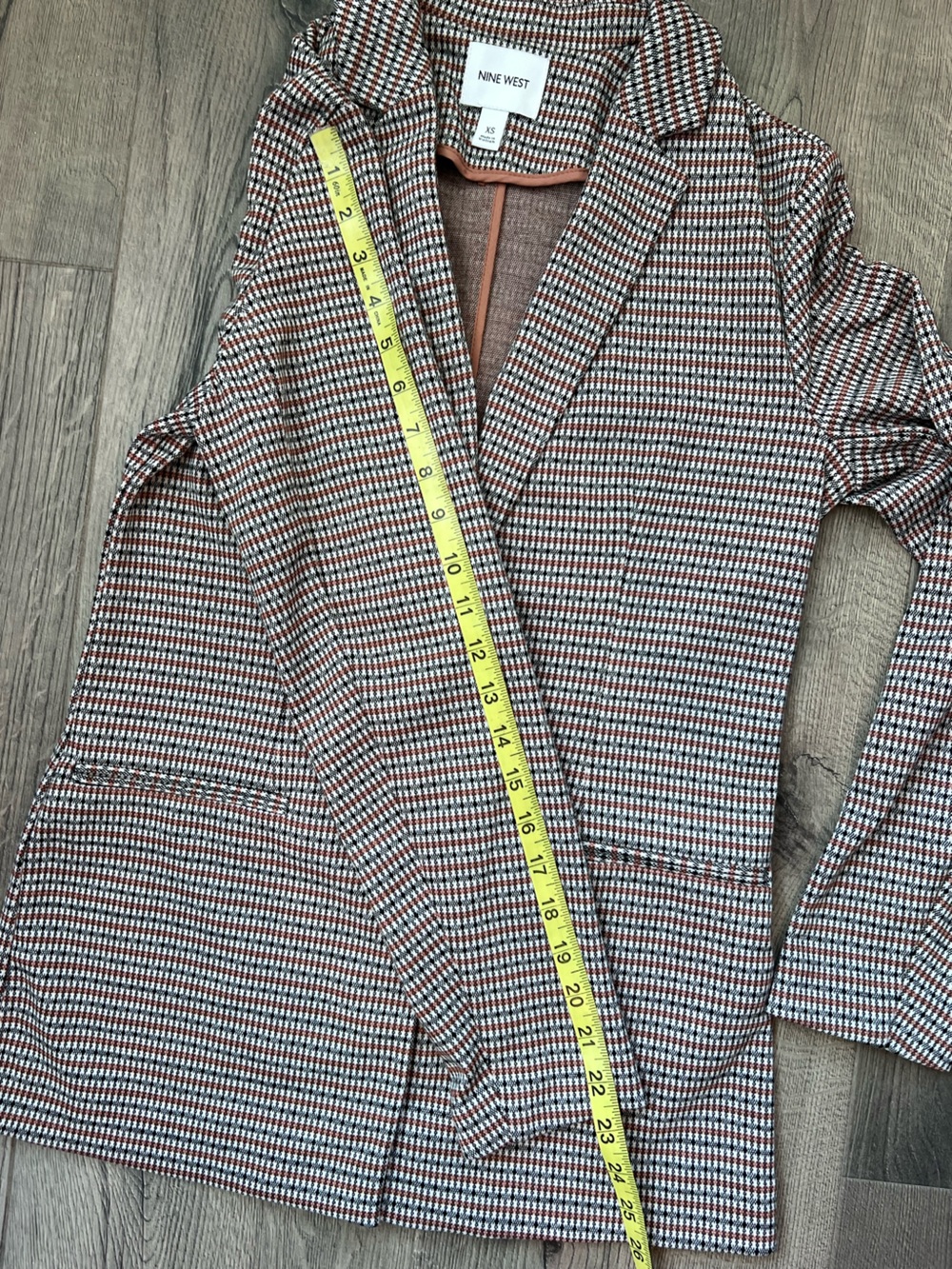 Nine West brown and Black Houndstooth Single-Button Blazer - Picture 7 of 9